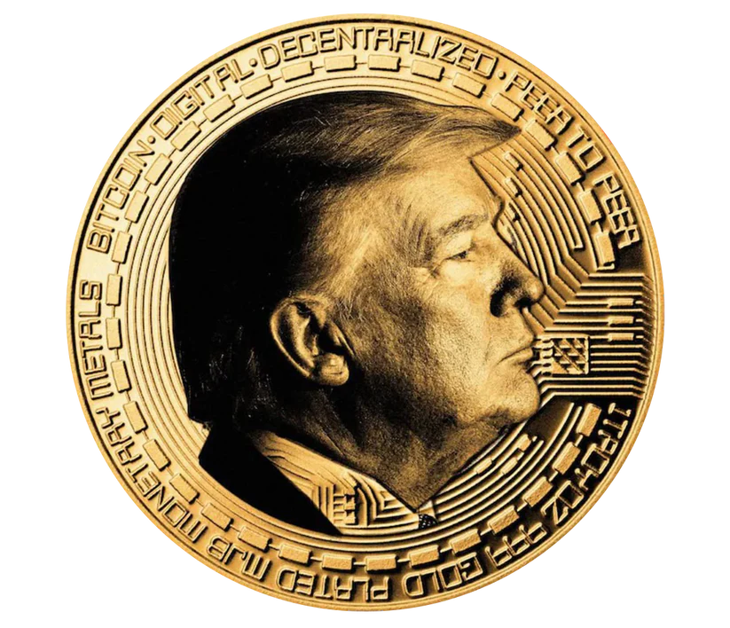 Trump First Edition Gold Bitcoin Coin 2025